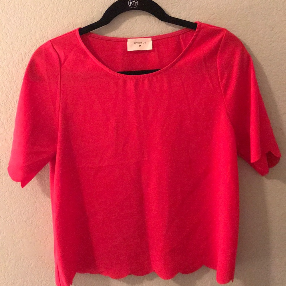 Everly scalloped blouse